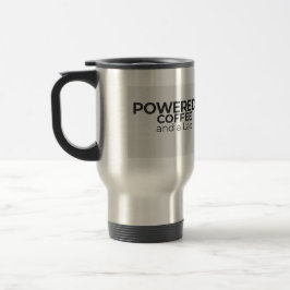 Powered by Coffee and a Lab Stainless Travel Mug トラベルマグ