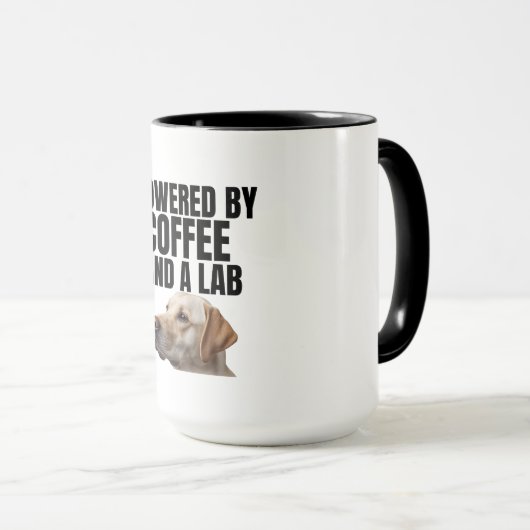Powered by Coffee and a Lab – Yellow Lab – Coffee マグカップ (正面右)