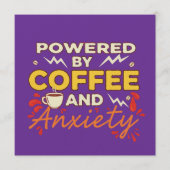 Powered by Coffee and Anxiety | Funny Retro Typogr 招待状 (正面)