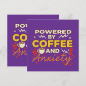Powered by Coffee and Anxiety | Funny Retro Typogr 招待状 (正面/裏面)