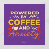 Powered by Coffee and Anxiety | Funny Retro Typogr 招待状 (裏面)