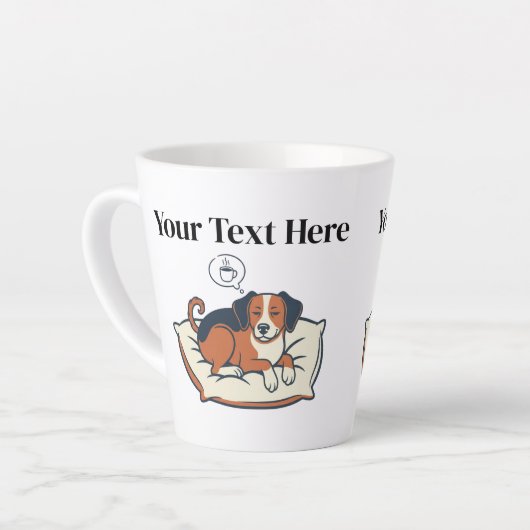 Powered by Coffee & Dog Dreams カフェラテマグ (左アングル)