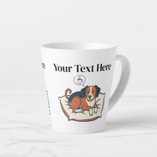 Powered by Coffee & Dog Dreams カフェラテマグ (右アングル)