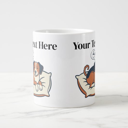 Powered by Coffee & Dog Dreams ジャンボコーヒーマグカップ (正面)