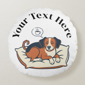 Powered by Coffee & Dog Dreams ラウンドクッション