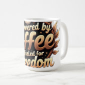 Powered by coffee Fueled by Freedom コーヒーマグカップ (正面右)