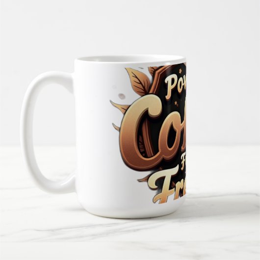 Powered by coffee Fueled by Freedom コーヒーマグカップ (左)