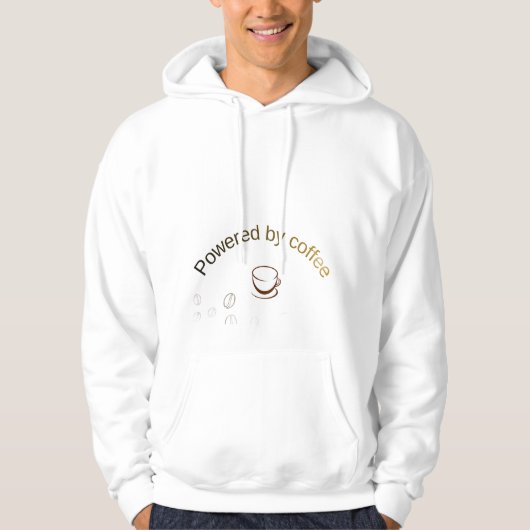 Powered by Coffee – Funny Coffee Lover Quote Desig パーカ (正面)