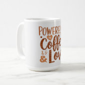 Powered by Coffee & Love – Cute Mom Life Design コーヒーマグカップ (正面左)