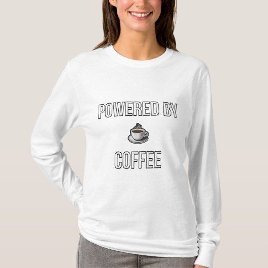 Powered by Coffee – Minimalist Coffee Lover Design Tシャツ (正面)