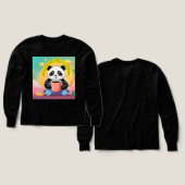 Powered By Coffee Panda T-Shirt – Cute Funny Caffe (デザイン 正面＆背面)