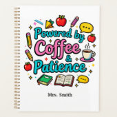 Powered by Coffee & Patience Funny Teacher プランナー手帳 (正面)