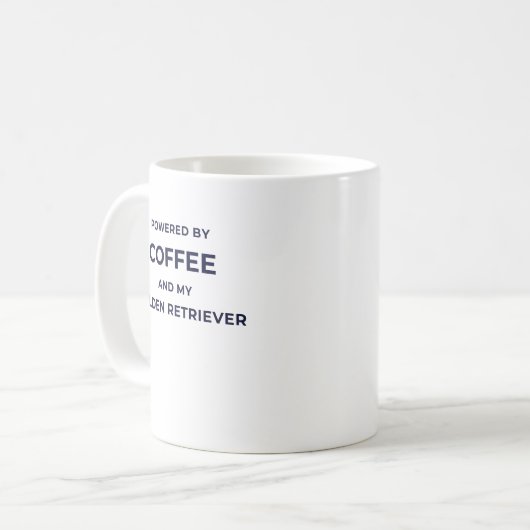 Powered by Coffee... - White Mug コーヒーマグカップ (正面左)