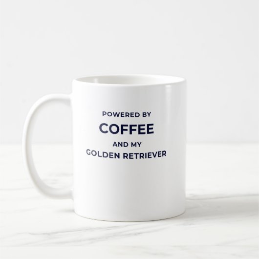 Powered by Coffee... - White Mug コーヒーマグカップ (左)