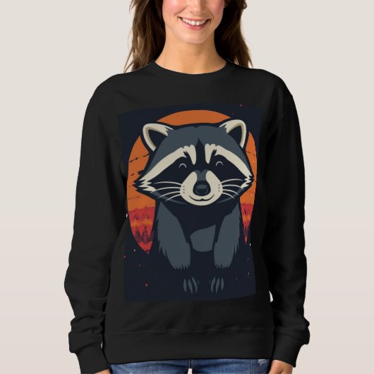 Powered by Cuteness and Raccoon Vibes. T-Shirt スウェットシャツ (正面)