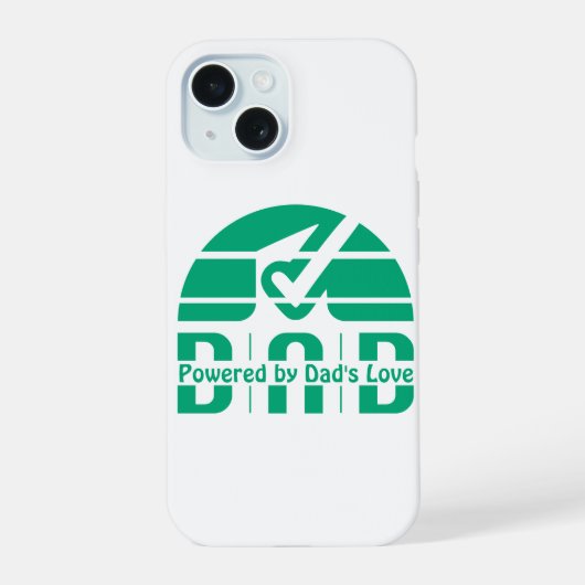 Powered by Dad's Love: Making Memories with Hugs iPhone 15ケース (裏面)