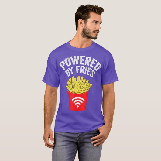 Powered by French Fries   French fries Tシャツ (正面フル)