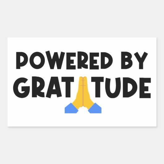 Powered By Gratitude 長方形シール (正面)