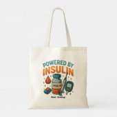 Powered by Insulin Diabetes Awareness Funny Quote  トートバッグ (裏面)