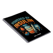 Powered by Insulin Diabetes Awareness Funny Quote  ノートブック (右側)