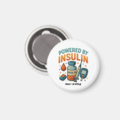 Powered by Insulin Diabetes Awareness Funny Quote  マグネット (正面/裏面)
