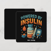 Powered by Insulin Diabetes Awareness Funny Quote  招待状 (正面/裏面)