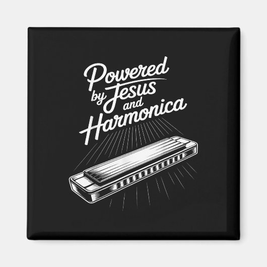 Powered By Jesus And Harmonica Christian Music  マグネット (正面)