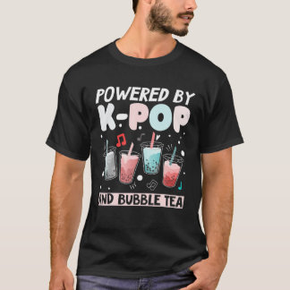 Powered By Kpop And Bubble Tea - Korean - Cute Bob Tシャツ