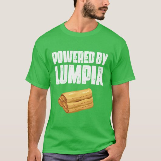 Powered By Lumpia Filipino Spring Roll Pinoy Food  Tシャツ (正面)