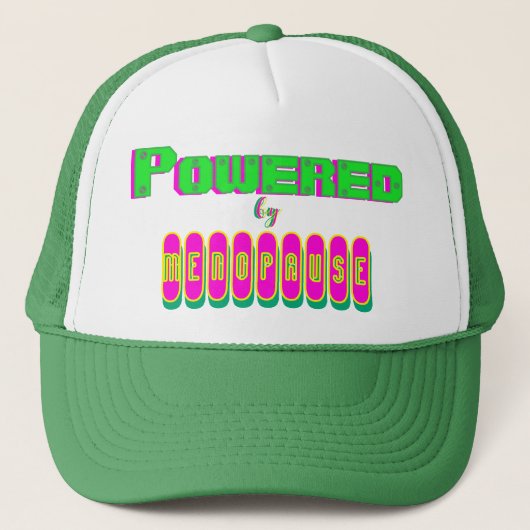 Powered by Menopause 6 Trucker Hat キャップ (正面)