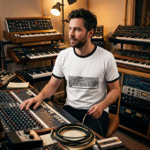 Powered by Oscillator Vintage Wavetable Keyboard Tシャツ