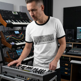 Powered by Oscillator Vintage Wavetable Keyboard Tシャツ