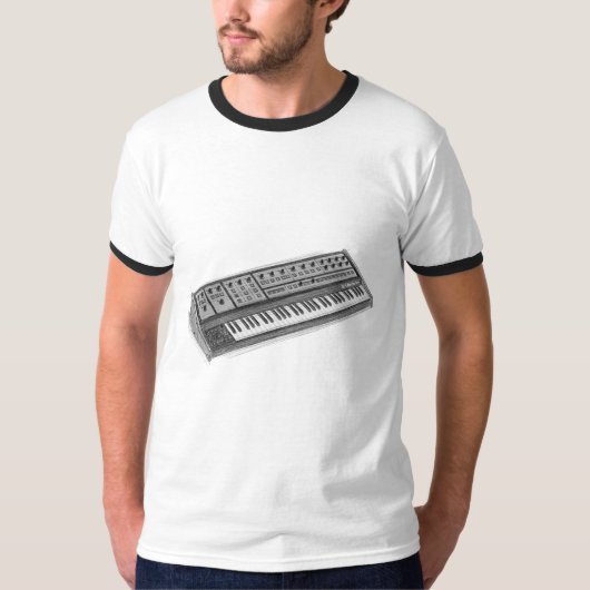 Powered by Oscillators – 80s Analog Poly Synth Tシャツ (正面)