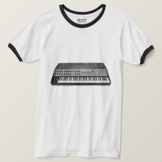 Powered by Oscillators – Vintage Wavetable Synth Tシャツ (デザイン正面)