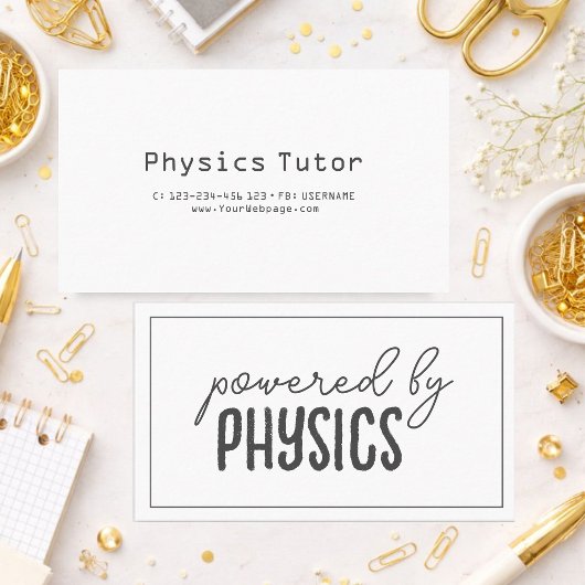 Powered by physics, private lessons 名刺