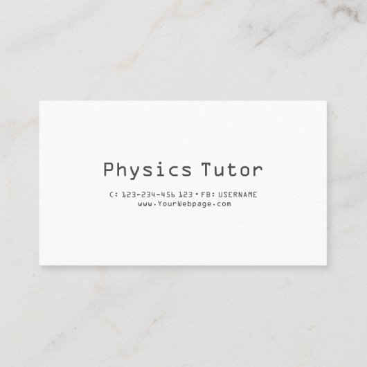Powered by physics, private lessons 名刺 (裏面)