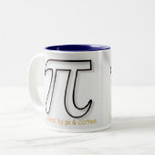 Powered by Pi & Coffee Mug – Minimalist Math Gift  ツートーンマグカップ (正面左)