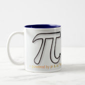 Powered by Pi & Coffee Mug – Minimalist Math Gift  ツートーンマグカップ (左)