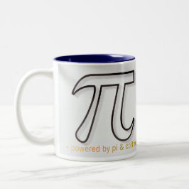 Powered by Pi & Coffee Mug – Minimalist Math Gift  ツートーンマグカップ