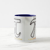 Powered by Pi & Coffee Mug – Minimalist Math Gift  ツートーンマグカップ (中央)