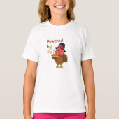 Powered by Pie | Cute Thanksgiving Kids Typography Tシャツ (正面)