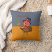 Powered by Pie Modern Minimal Thanksgiving Pillow クッション (ブランケット)