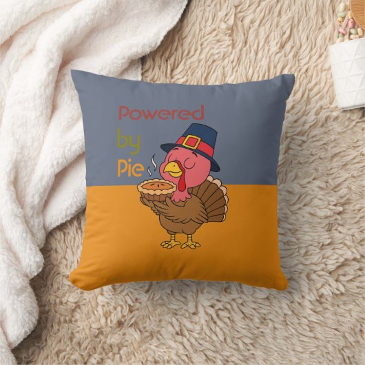 Powered by Pie Modern Minimal Thanksgiving Pillow クッション (ブランケット)