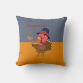Powered by Pie Modern Minimal Thanksgiving Pillow クッション (正面)