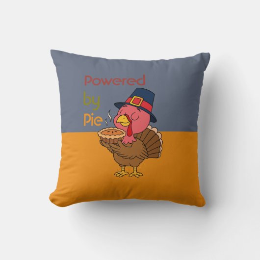 Powered by Pie Modern Minimal Thanksgiving Pillow クッション (正面)