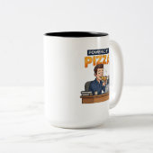 Powered by Pizza - Funny Programmer & Gamer at Wor ツートーンマグカップ (正面右)