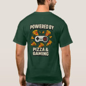 “Powered by Pizza & Gaming – Funny Gamer T-Shirt” Tシャツ (裏面)