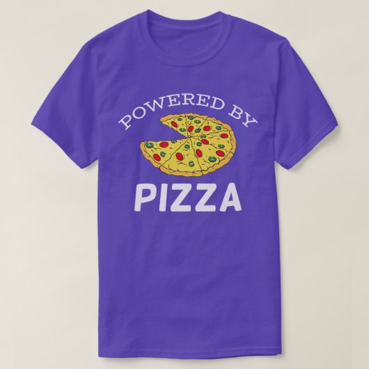 Powered By Pizza Tシャツ (デザイン正面)