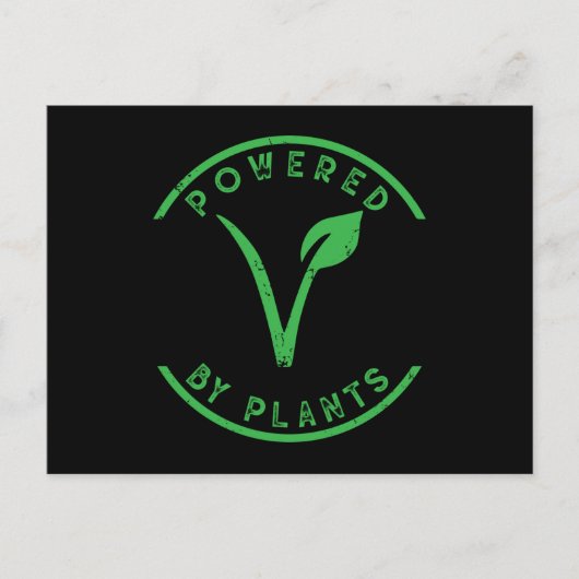 Powered by Plantsビーガンビーガンライフスタイル ポストカード (正面)