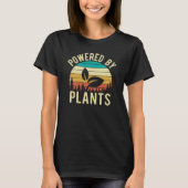 Powered by Plantsビーガンベジタリアンレトロ Tシャツ (正面)